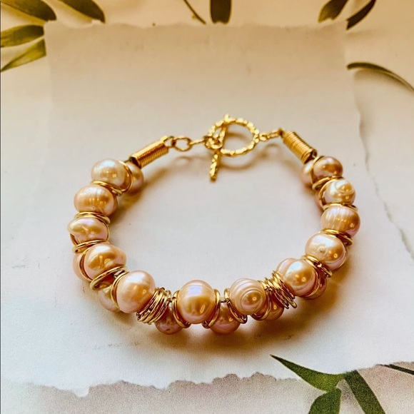 18K Gold Fill Pearl Goddess Bracelet - Picture 2 of 4